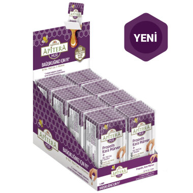 Apitera MUR Doğal Bal, C Vitamini, Kara Mürver, Yeşil Çay ve Propolis İçeren Takviye Edici 56'lı Saşe - Apitera