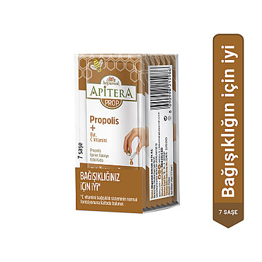 Apitera PROP Doğal Bal, C Vitamini ve 175 mg Propolis İçeren Takviye Edici 7’li Saşe - Apitera