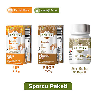 Apitera Sporcu Paketi (Arı Sütü Kapsül, Up, Prop) - Apitera