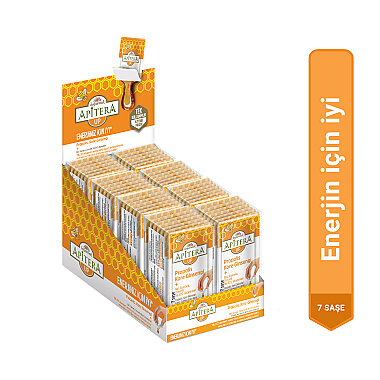 Apitera UP Doğal Bal, B Vitaminleri, Kırmızı Ginseng, Guarana ve Propolis İçeren Takviye Edici 56'lı Saşe - Apitera