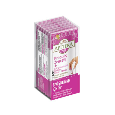 Apitera ZEN Doğal Bal, C Vitamini, Çinko, Selenyum, Zencefil, Tarçın, Karanfil, Karabiber, Limon ve Propolis İçeren Takviye Edici 7’li Saşe - Apitera (1)