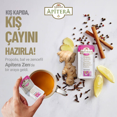 Apitera Zen 7 g x 7 Adet (Zencefil, Propolis, Tarçın, Karanfil, Karabiber, Limon, Bal) - Apitera (1)