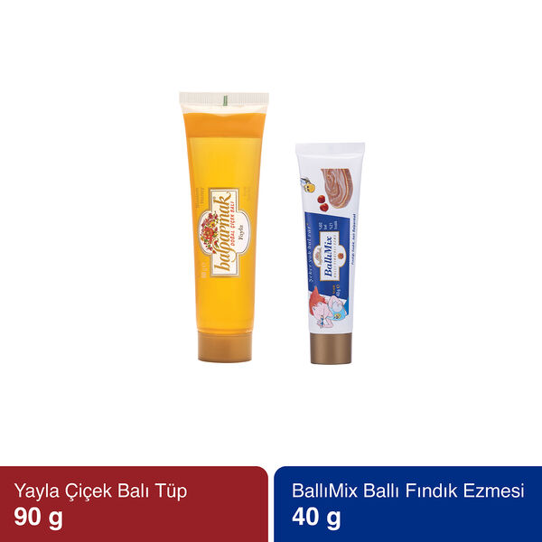 Balparmak 2'li Okul Kahvaltı Paketi (90 g Tüp Yayla Balı + 40 g Tüp Fındıklı Ballımix)
