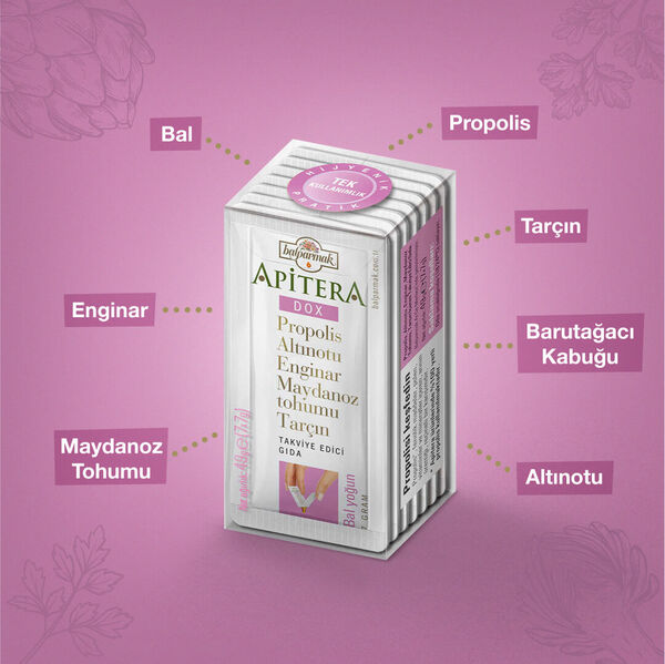 Apitera Dox 7 g x 7 Adet (Altınotu, Propolis, Enginar, Maydanoz Tohumu, Tarçın, Bal)