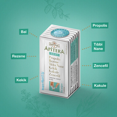 Apitera - Apitera Gest 7 g x 7 Adet (Rezene, Propolis, Tıbbi Nane, Kekik, Kakule, Zencefil, Bal) (1)