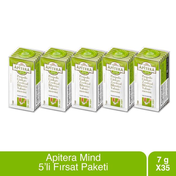 Apitera Mind 7 g x 35 Adet (Propolis, Bal, Ginkgo Biloba, Zerdaçal, Biberiye)