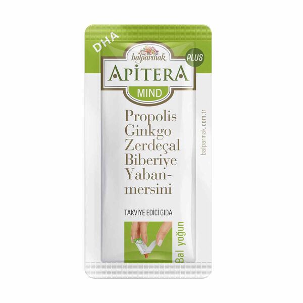 Apitera Plus Mind 7 g x 7 Adet (Ginkgo Biloba, Propolis, Zerdeçal, Biberiye, Yaban Mersini, DHA, Bal)