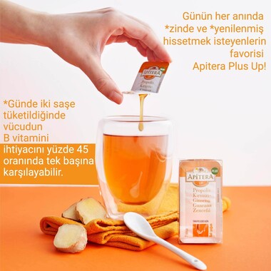 Apitera Plus Up 7 g x 7 Adet (Kırmızı Ginseng, Propolis, Guarana, Zencefil, B Vitaminleri (B6, B12, B5, B2, B3), Bal) - 2