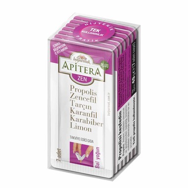 Apitera Plus Zen 7 g x 7 Adet (Zencefil, Propolis,Tarçın, Karanfil, Karabiber, Limon, Çinko, Selenyum, C Vitamini, Bal) - Thumbnail