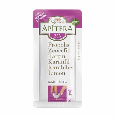 Apitera Plus Zen 7 g x 7 Adet (Zencefil, Propolis,Tarçın, Karanfil, Karabiber, Limon, Çinko, Selenyum, C Vitamini, Bal) - Thumbnail