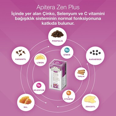Apitera - Apitera Zen Plus 7 g x 7 Adet (Propolis, Bal, Selenyum, Çinko, C vitamini, Zencefil)