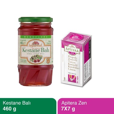 Balparmak - Balparmak Doğal Kestane Balı 460 g + Apitera Zen 7 g x 7 Adet Balparmak - Balparmak Doğal Kestane Balı 460 g + Apitera Zen 7 g x 7 Adet