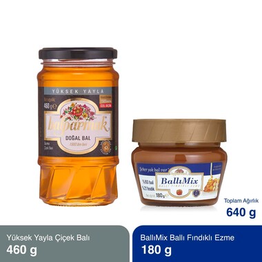 Balparmak Özel Kahvaltı Paketi (Yüksek Yayla Çiçek Balı 460 g ve Ballımix Fındıklı 180 g) - 1