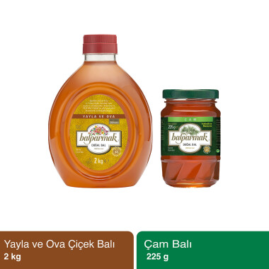 Balparmak Yayla Ova Balı 2 kg ve Çam Balı 225 g - Balparmak