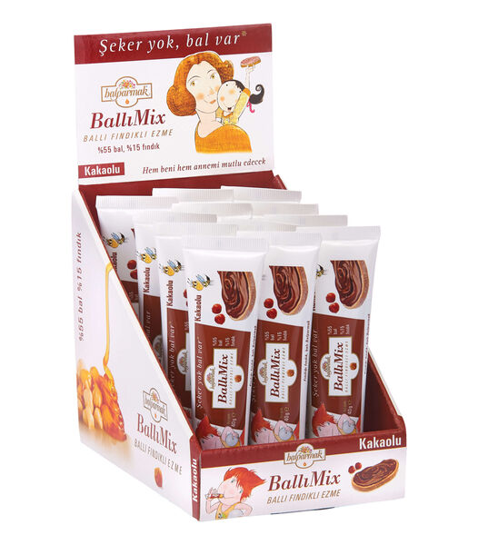 BallıMix Kakaolu Ballı Fındık Ezmesi 40 g Tüp x 12 Adet