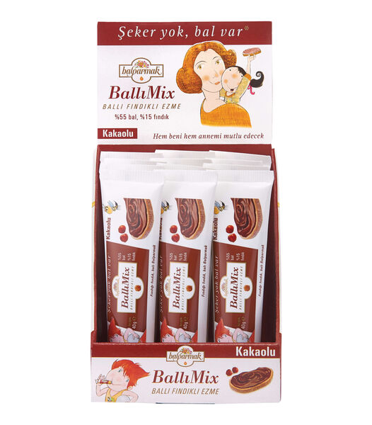 BallıMix Kakaolu Ballı Fındık Ezmesi 40 g Tüp x 12 Adet